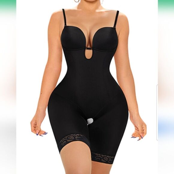 WANFISTO Bodysuit Shapewear Tummy Control Body Shaper Fajas Colombianas U Plunge - Picture 1 of 16
